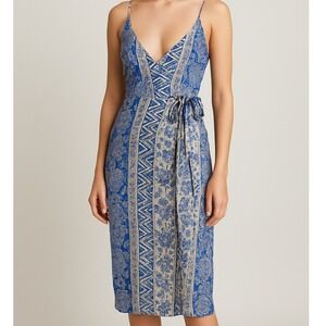 Urban Outfitters Blue White Floral Print Midi Dress